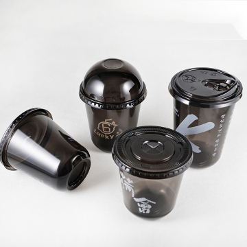 Custom Logo PET Bubble Tea Cups with Lids - 360/400/500ml
