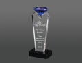 Prêmio de diamante de cristal azul