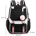 Girl Backpack Large Capacity USB Charging Headphone Port