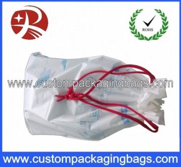 Multi-use White Drawstring Plastic Bags Custom Print For Grocery
