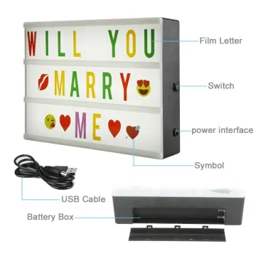 A4 Size Cinematic Lightbox, Battery Powered Cinema Light box, Customisable light box
