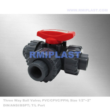 T Port PVC Three Way Valve