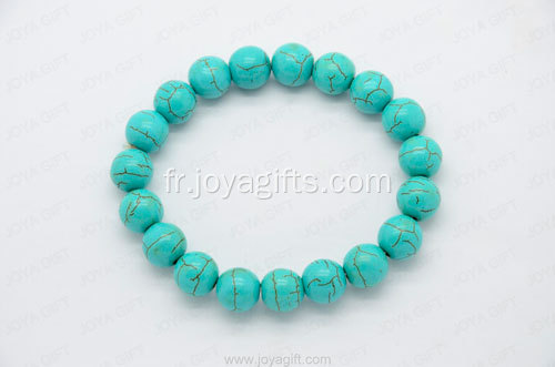 10MM Turquoise perles rondes bracelet mode bijoux uniques en gros