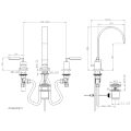 Grifo de cuenca de tres agujeros plano ○