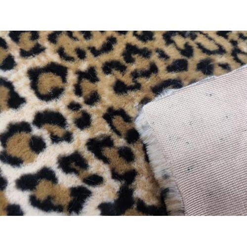 100%Polyester PV Fleece with Leopard Printing Fabric