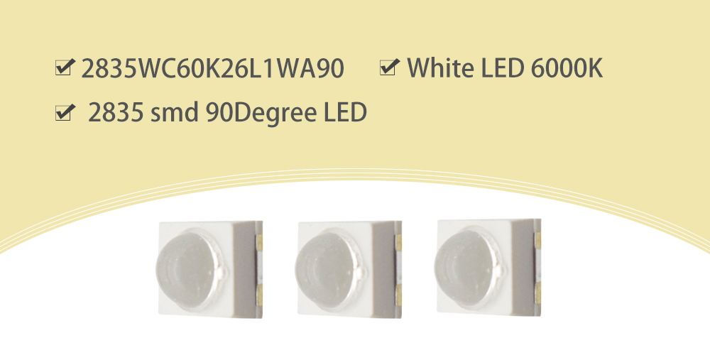 2835WC60K26L1WA60 5000K-6500K Daylight LED White 2835 SMD LED 60 Degree