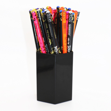 HB Heat Transfer Pencil Neon Heat Transfer with Diamond Black Hexagon Cup Packing