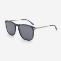 Square Acetate And Metal Combined Unisex Sunglasses 23A8114