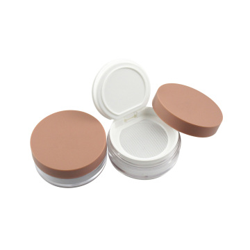 TM-ES6248 Plastic Round Loose Powder Case - Empty Loose Highlighter Powder Packaging with Elastic Net