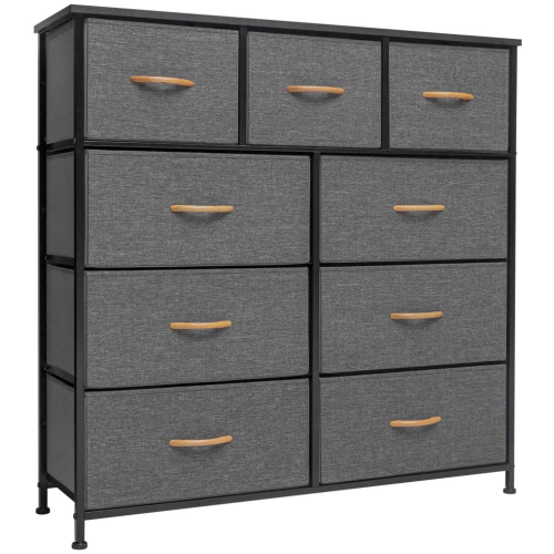 9 fabric storage drawers with shelves dresser