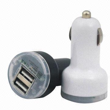 Mini USB car charger, made of PC + ABS