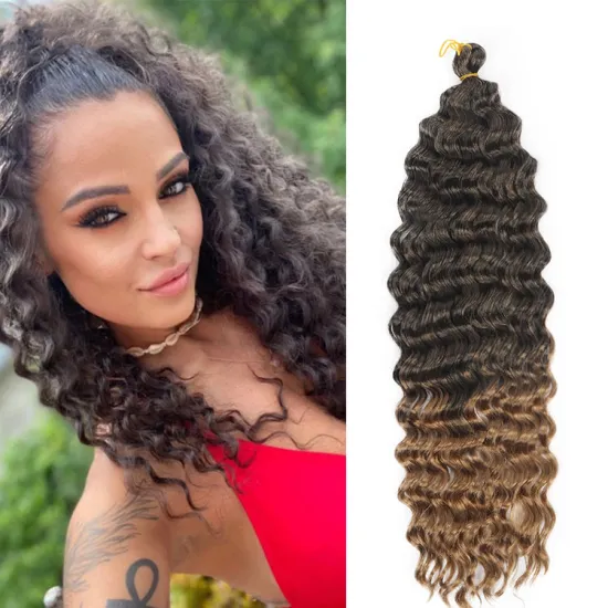 22 28 Inch Deep Wave Twist Crochet Hair Natural Synthetic Braid Hair Afro Curls Ombre Braiding Hair Extensions