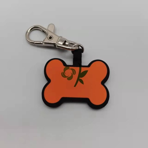 Custom Silicone Bone Shape Pet Tag With Lobster