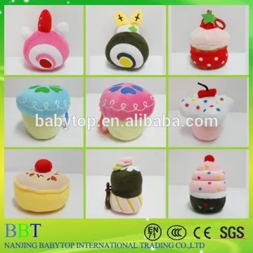 custom 5-10cm cute plush cupcake keychains,mini food keychain