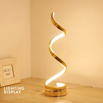 Modern Simple LED Bedside Lamp - Spiral Reading Light
