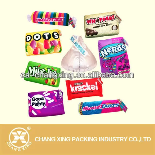 Metallized pvc pet plastic twist film for candy,chocolate wrapper packing