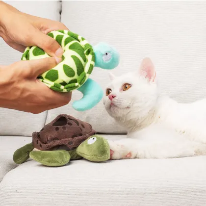 Interactive Plush Turtle Dog Toy with Sound