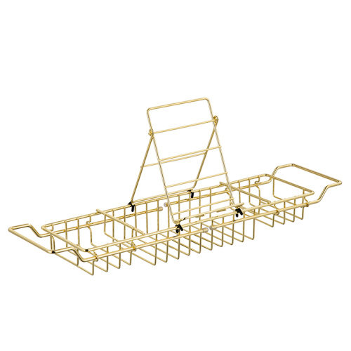 Metal Bathtub Caddy Gold Extendable Metal Wire Bathtub Tray Caddy Supplier