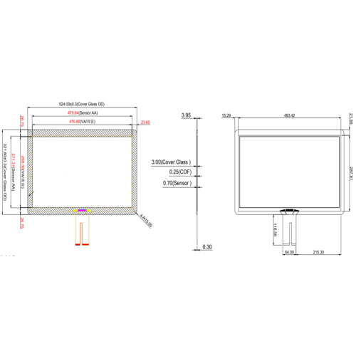 21.5 inch projected capacitive touch screen