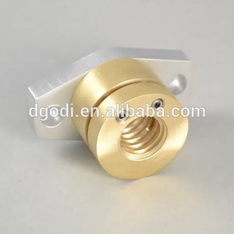 Brass anti-backlash nut with mounting flange