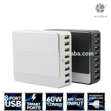 AC 100V-240V smart 8 port USB Charger Wall Power adapter 60W