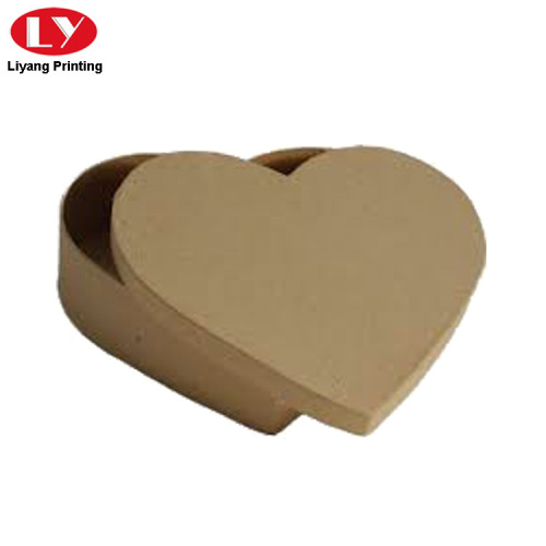 Caja de galletas de corazón de cartón de papel kraft