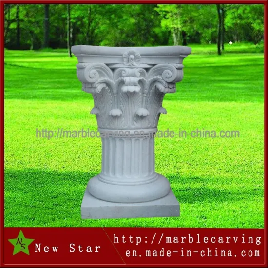 Classic White Stone Post Pedestal