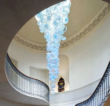 Large crystal chandelier for banquet hall