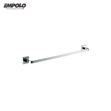 Brass Towel Bar and Chrome Ring Wall-Mounted Bathroom Rail