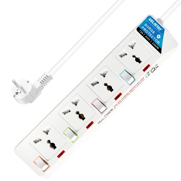4 -weg White Power Strip - Nieuw Universal Type Electrical Socket voor Home and Office