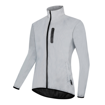 WOSAWE Reflective Cycling Jacket: Windproof, Rainproof, and Breathable for Night Running and Biking