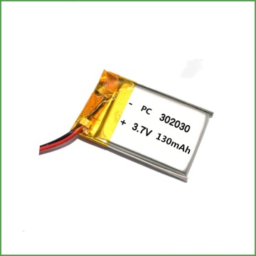 뜨거운 판매 302030 3.7V 130mAh Lipo 배터리