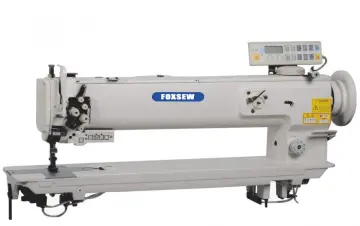 Long Arm Double Needle Walking Foot Heavy Duty Sewing Machine with Auto-Trimmer