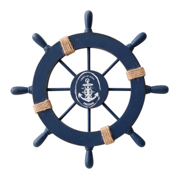 Mediterranean Nautical Wall Decor: Cracked Wooden Rudder Art