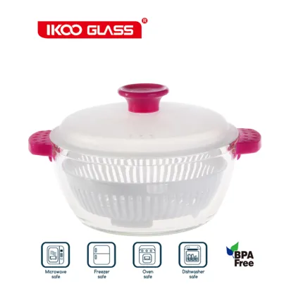 Glass casserole , glass steamer for Avon