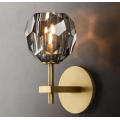 Smoke diamond crystal glass shade wall lamp