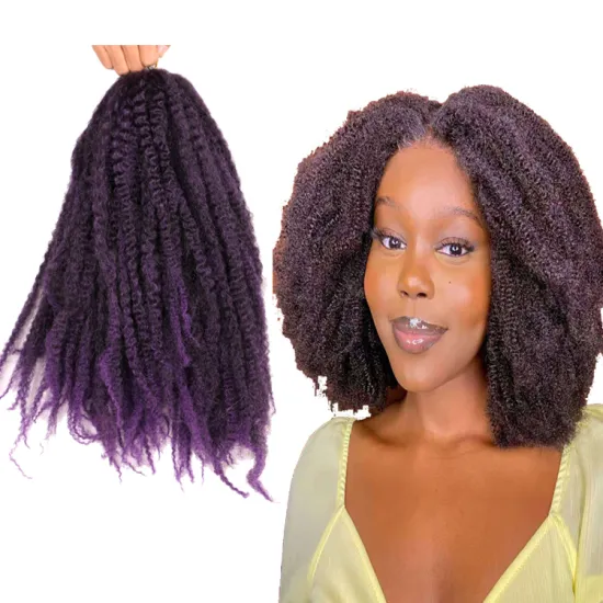 Synthetic Braiding Hair Extension Wholesale Soft Afro Kinky Twist Crochet Braids Marley Braiding Hair for Twists dreadlocks kink