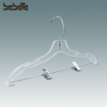 Clear Plastic Hanger with Clips