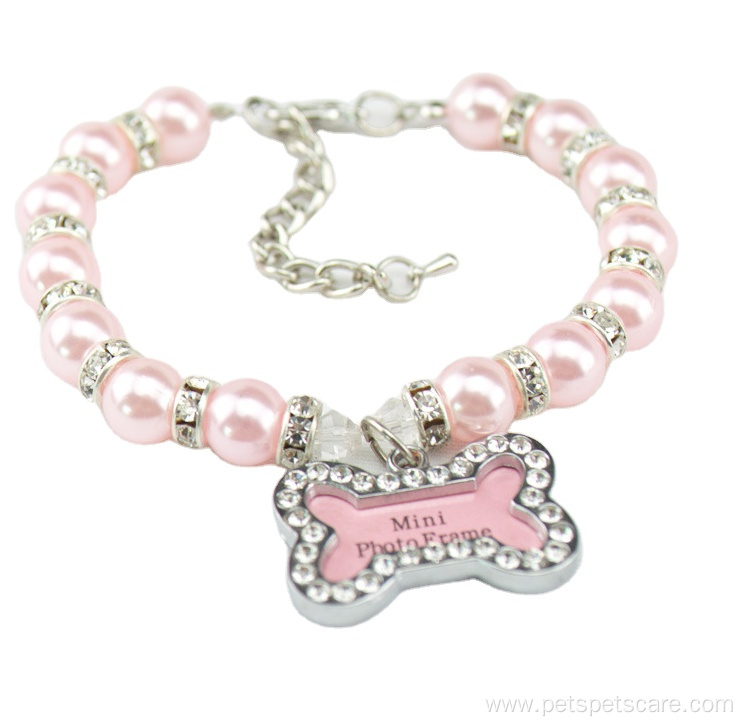 new design jewel collar necklace pearl pet accessories