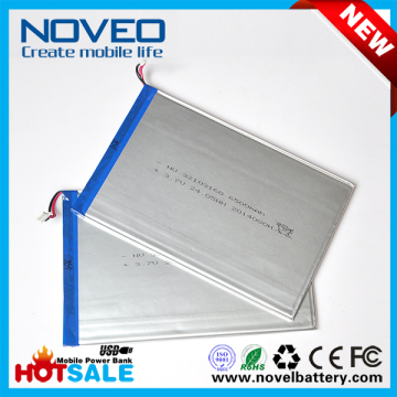 Ultra Thin 3.7V 6500mAh High Capacity Li Polymer Battery