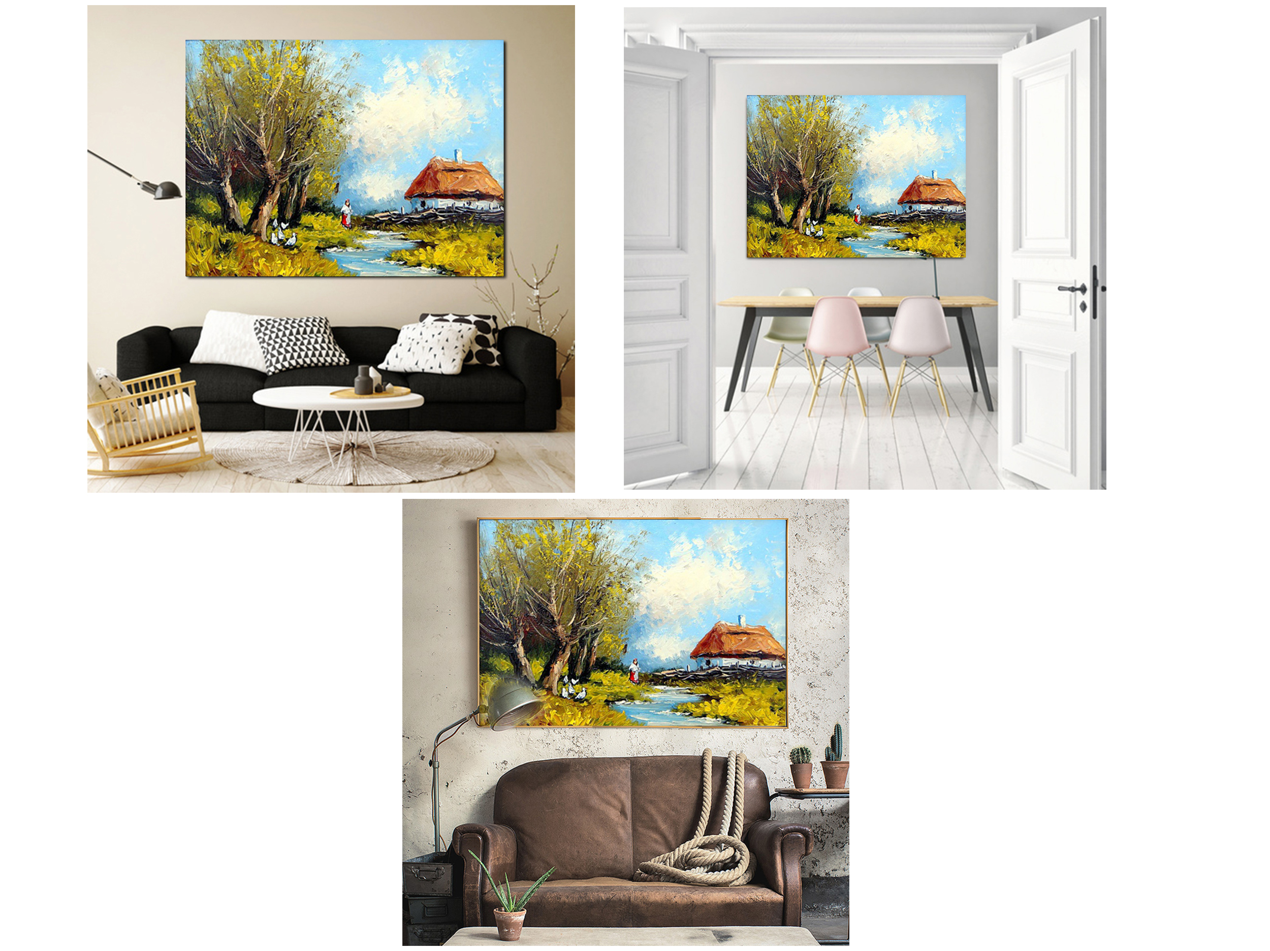 Countryside canvas painting