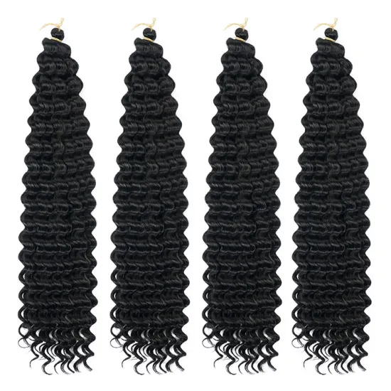 deep wave crochet hair Blonde Synthetic Ombre Braiding Hair Extensions Water Wave Crochet Braid