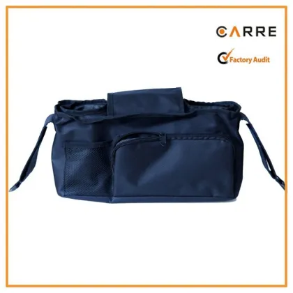 waterproof stroller organizer bag with diaper wipes pocket & shoulder strap