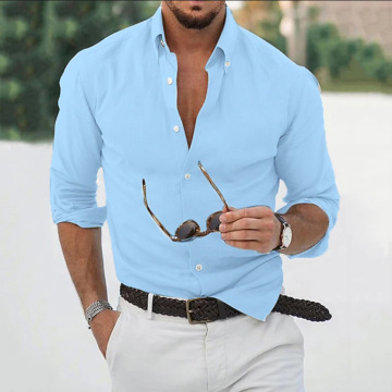2024 Summer Custom Logo Plus Size Solid Color Casual Shirt for Men