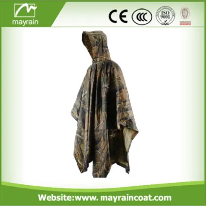 OEM Rainproof Polyester Camo Rain Poncho