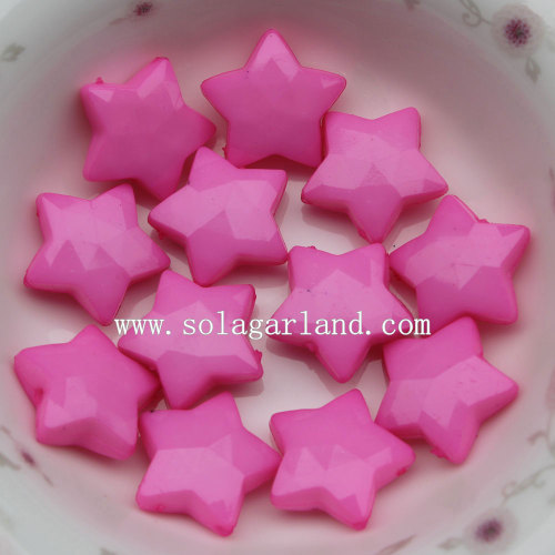 Lots Acrylic Opaque Colors Acrylic Star Beads with Drill Holes