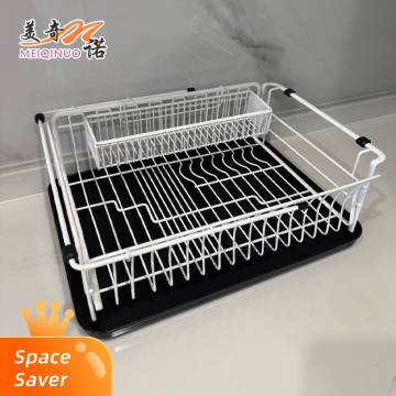 Égouttoir à vaisselle blanc à un niveau pour le rangement de la cuisine