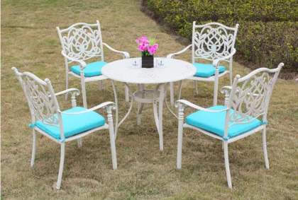 Outdoor furniture cast aluminium dining furniture table and chairs