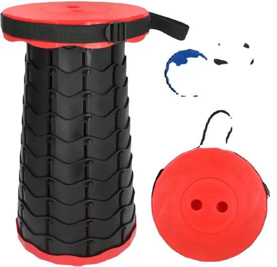 Portable Telescoping Stool with Elastic Seat Cushion & Adjustable Nylon Bag - Hangrui