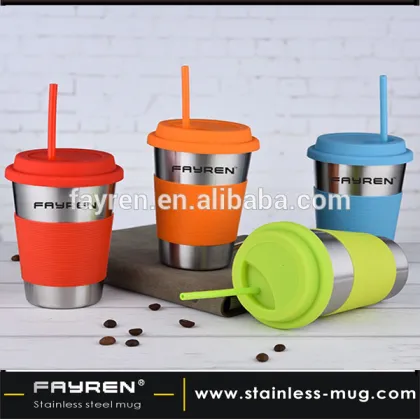 Double wall coffee cup portable vacuum thermos cup